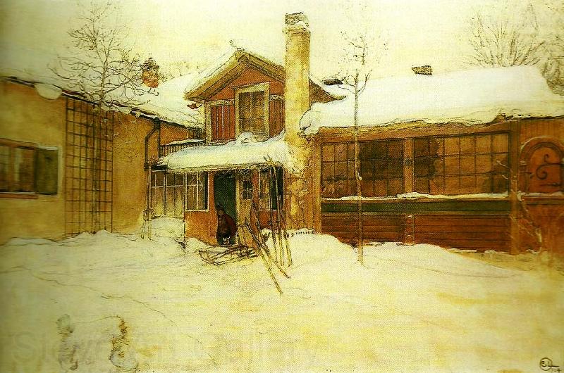 Carl Larsson min stuga pa landet i vinterskrud Norge oil painting art